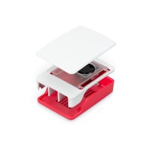 Carcasă Alb cu Roșu pentru Raspberry Pi 5
