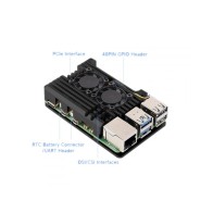 Carcasă Radiator pentru Raspberry Pi 5 (Neagră, cu Ventilator Dual)