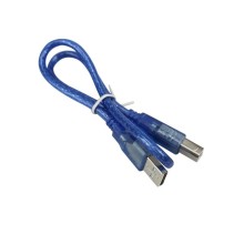 Cablu Albastru USB AM la BM 30 cm pentru Arduino MEGA și UNO