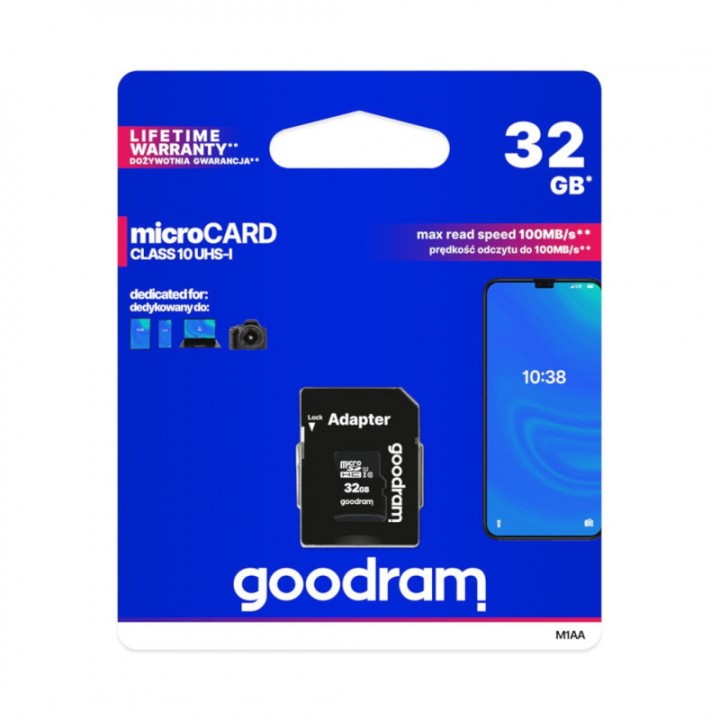 Card microSD Goodram M1AA 32 GB, 100 MB/s