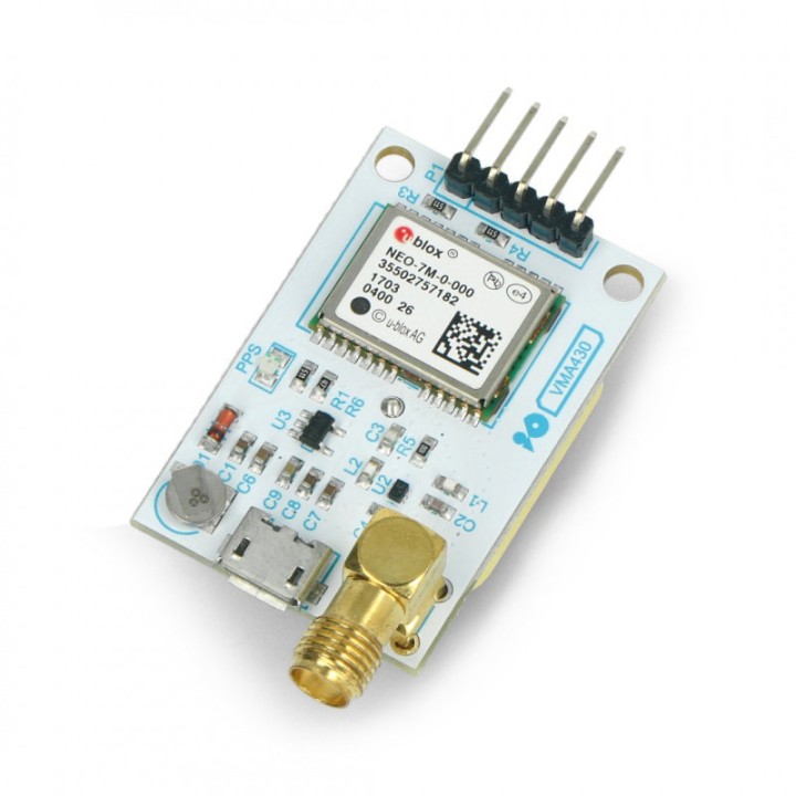 Modul GPS/GLONASS u-blox NEO-7M cu antenă (Velleman VMA430)