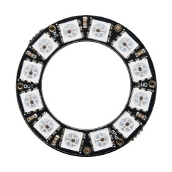 Inel NeoPixel cu 12 LED-uri RGB WS2812B (Adafruit)