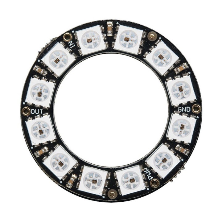 Inel NeoPixel cu 12 LED-uri RGB WS2812B (Adafruit)
