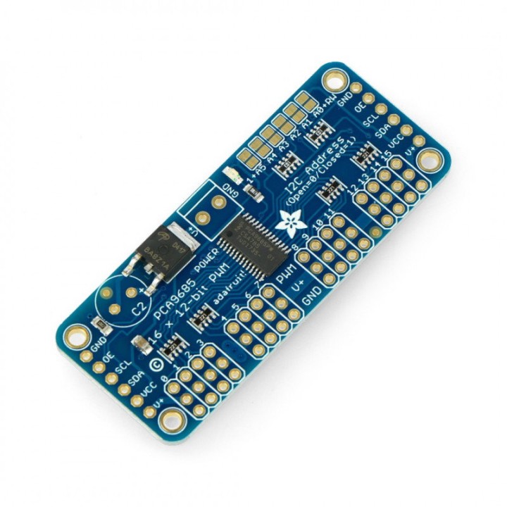 Driver PWM 16 canale PCA9685 pentru servomotoare (Adafruit, I2C)