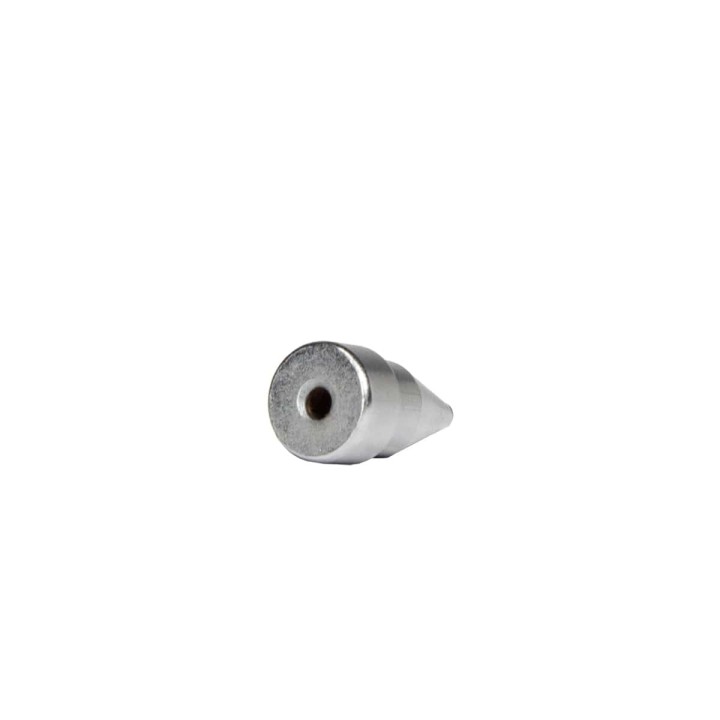 Duza de 0,8 mm văzută dinspre bază, cu orificiul central
