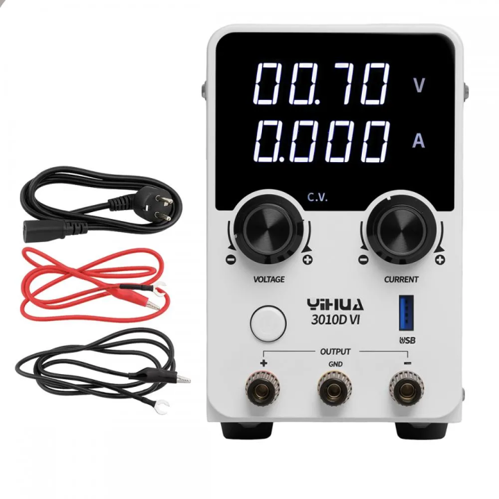 Sursă de laborator Yihua 3010D-VI, 0–30 V / 0–10 A, 365 W